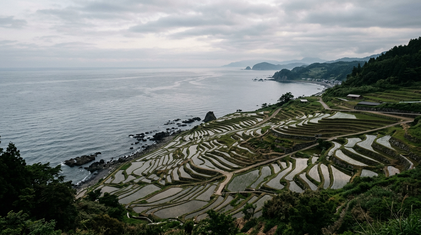 能登半島・白米千枚田と日本海